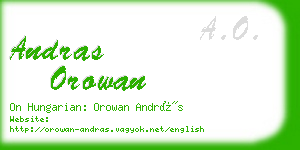 andras orowan business card